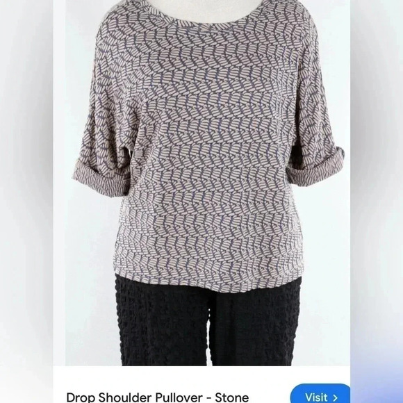 Habitat style 54213 boxy drop pullover crew neck dolma. 3/4 sleeves ,boxy sz med - Picture 13 of 16